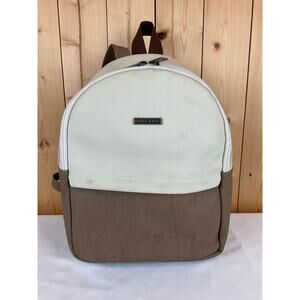 Parchita Bruno Backpack, Beige/Brown - about 12x9x4 inches